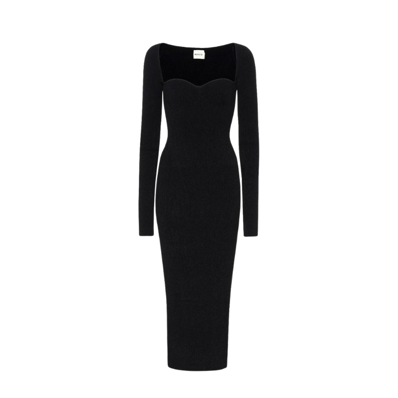 Khaite Beth ribbed-knit midi dress